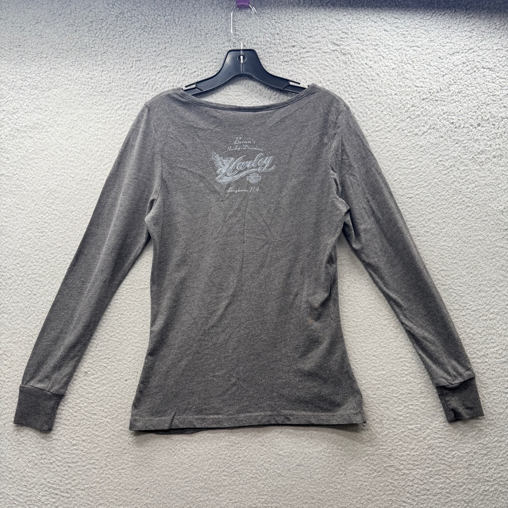Harley Davidson Brian’s Langhorne PA Long Sleeve Logo Shirt Women’s Size M - Picture 5 of 11